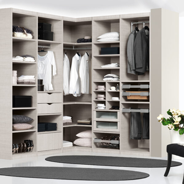 Closet Melamina e Carvalho Serrado Claro