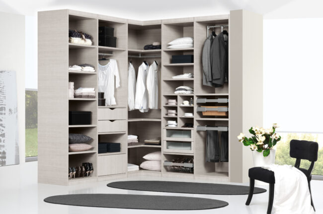 Closet Melamina e Carvalho Serrado Claro