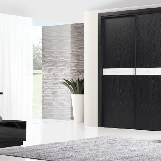 Roupeiro portas de correr Freixo Preto Mate